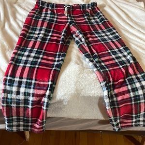 Size large plaid pajamas pants. wore maybe twice, and in perfect shape.